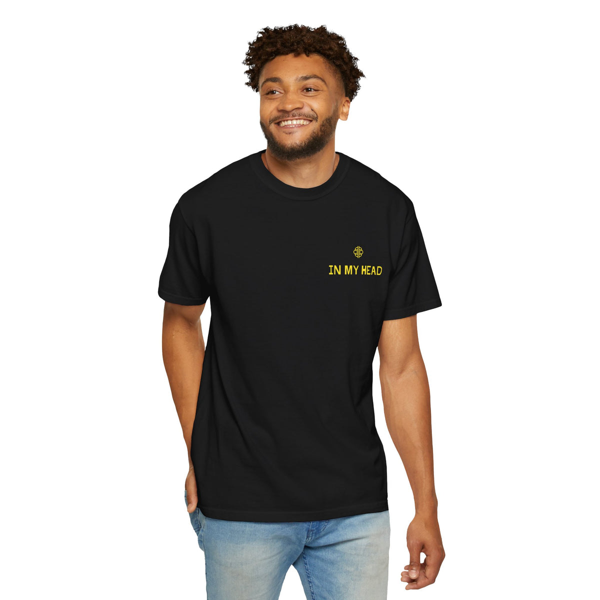 "In My Head" Tee | Abstract Ripple Design, Black Graphic Tee