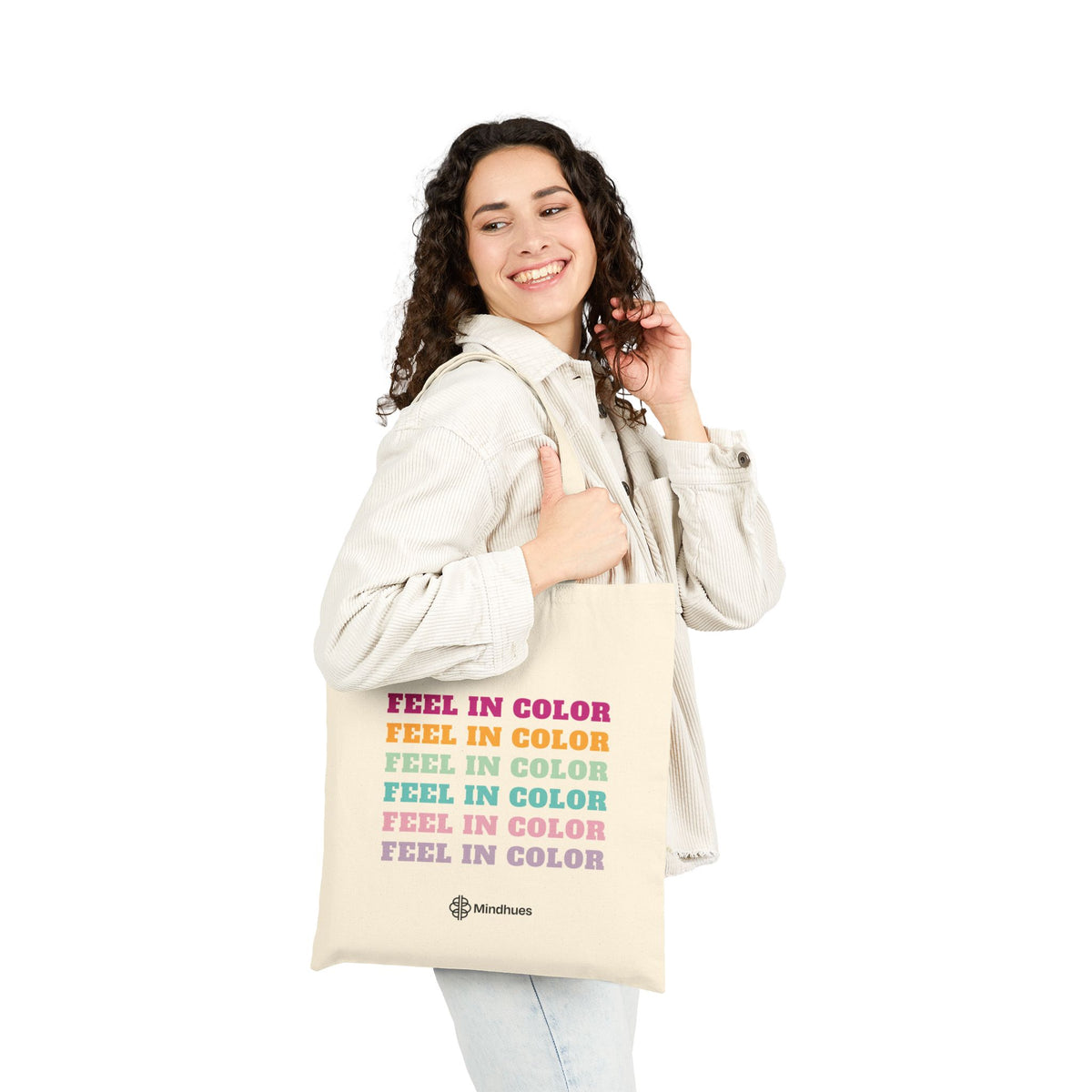 "Feel In Color" Tote Bag | Rainbow Mental Health Design