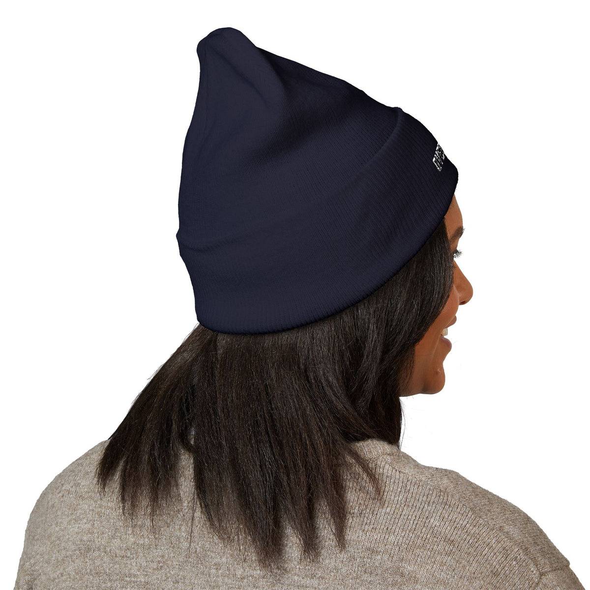 Overthinking | Dark Colored, Classic Cuffed Beanie (Embroidery)