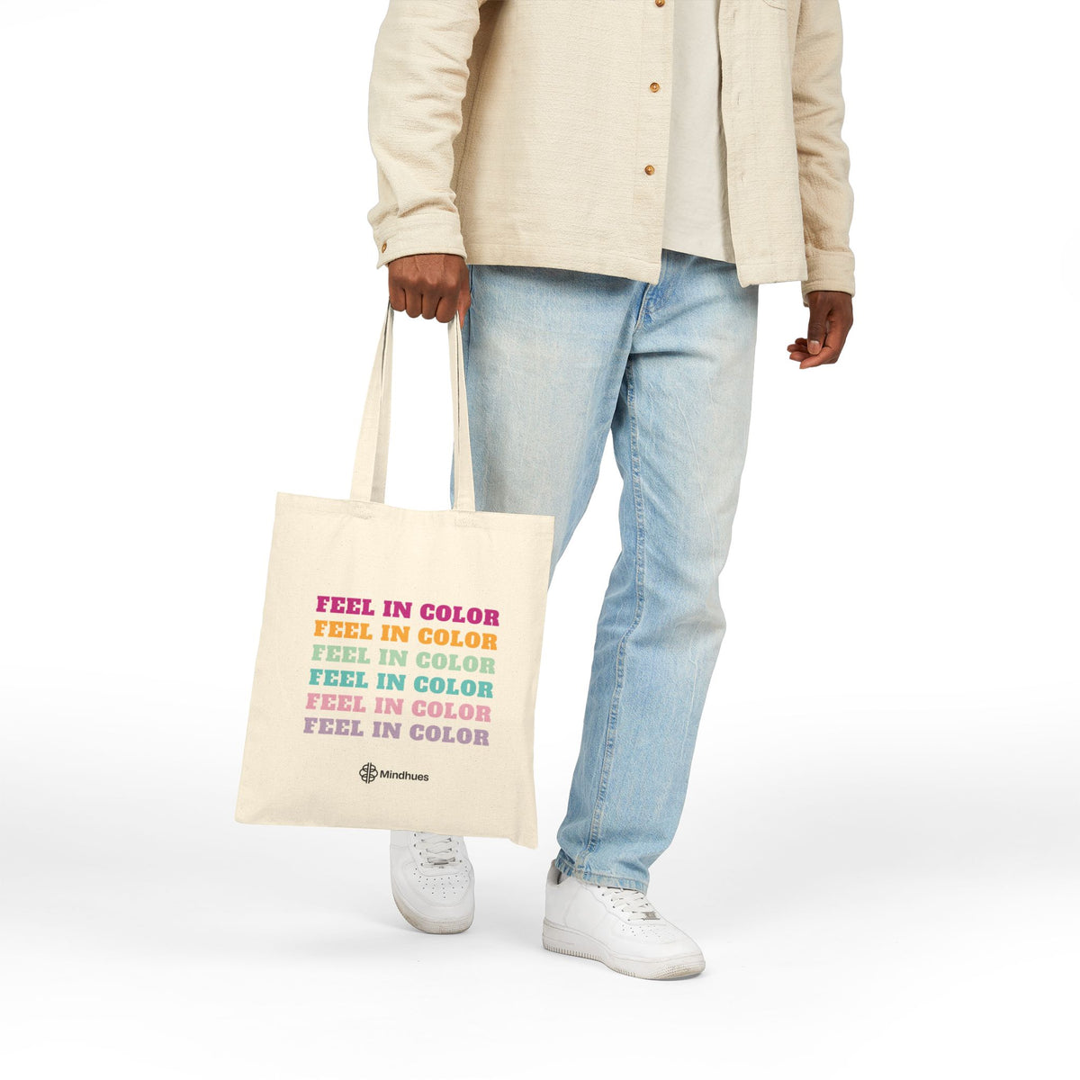"Feel In Color" Tote Bag | Rainbow Mental Health Design