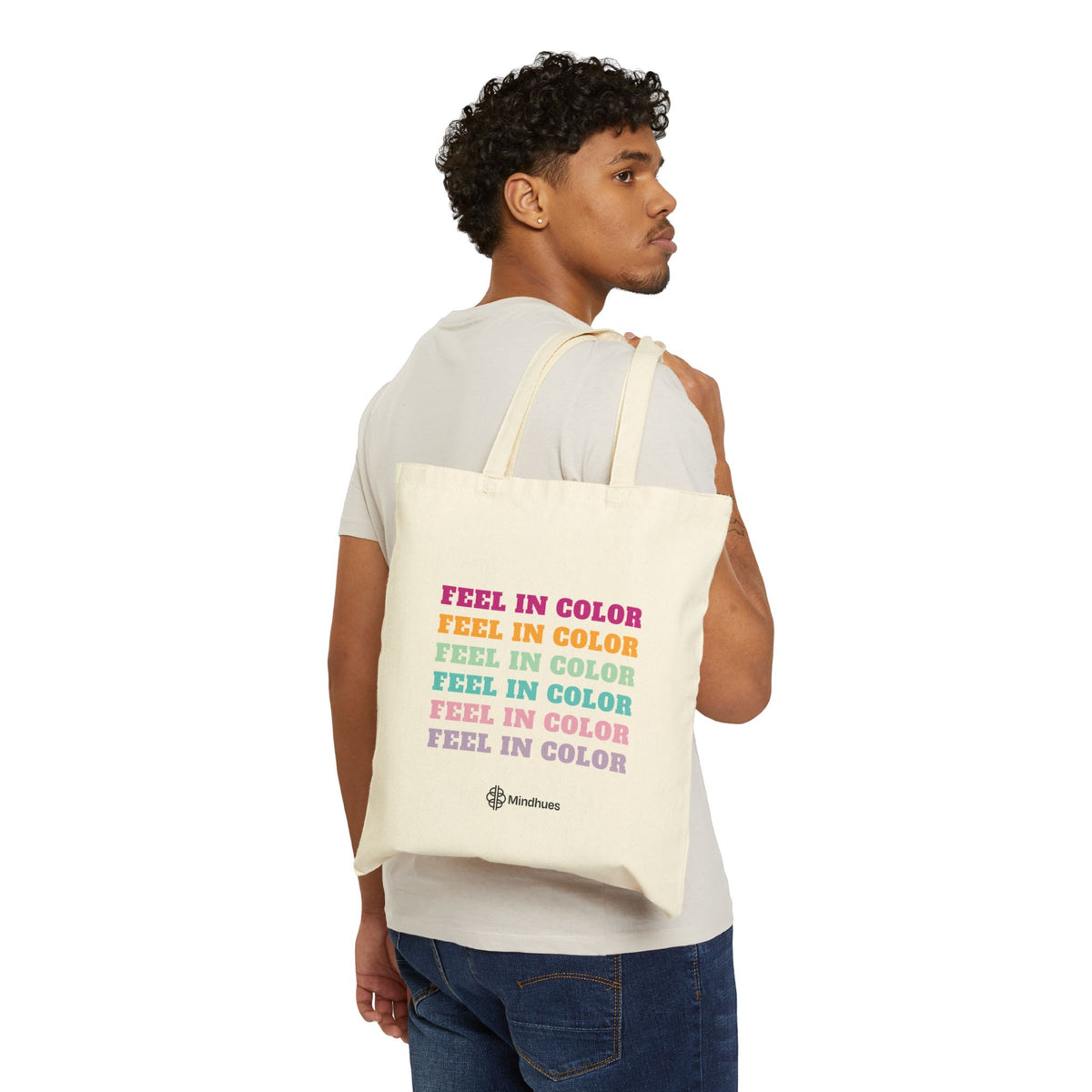 "Feel In Color" Tote Bag | Rainbow Mental Health Design