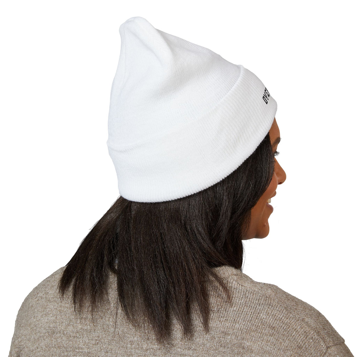 Overthinking | Light Colored, Classic Cuffed Beanie (Embroidery)