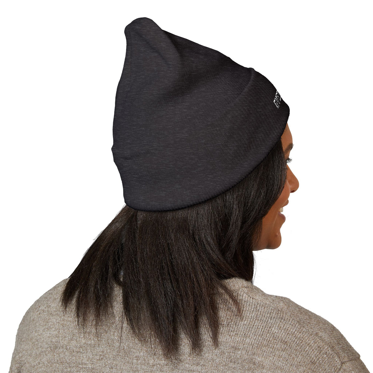 Overthinking | Dark Colored, Classic Cuffed Beanie (Embroidery)